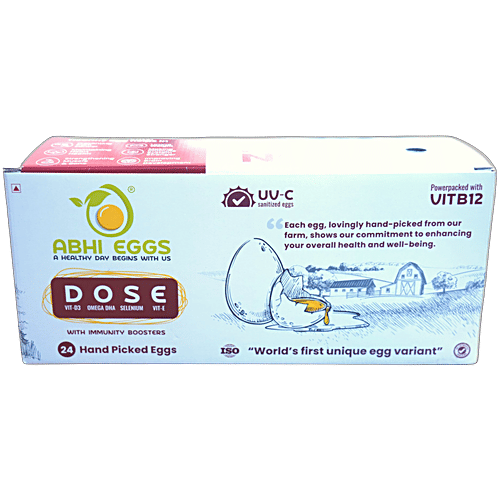 Abhi Eggs D.O.S.E with Immunity Boosters, antibiotic free, 24 Pcs  