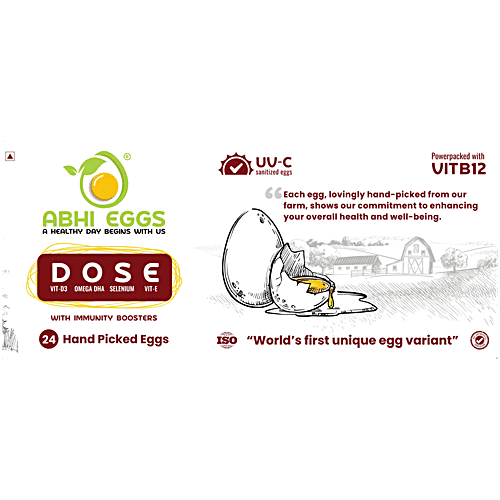 Abhi Eggs D.O.S.E with Immunity Boosters, antibiotic free, 24 Pcs  