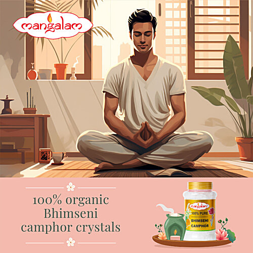 Mangalam Pure Camphor Bhimseni, 250 g Jar Pure Bhimseni Camphor
 Instant Burning
 Purifies Ambience