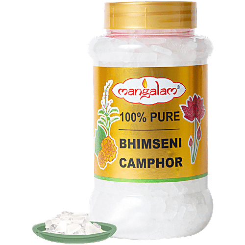 Mangalam Pure Camphor Bhimseni, 250 g Jar Pure Bhimseni Camphor
 Instant Burning
 Purifies Ambience