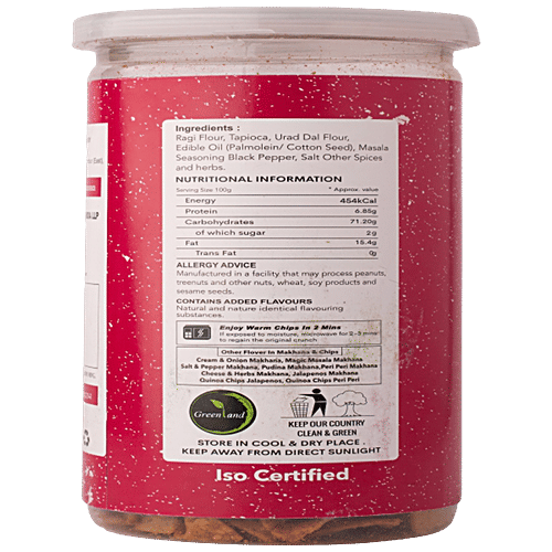 Greenland Ragi Chips - Masala Flavour, Healthy Snacks, 135 g PET Can 