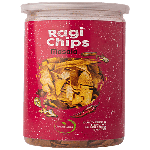 Greenland Ragi Chips - Masala Flavour, Healthy Snacks, 135 g PET Can 