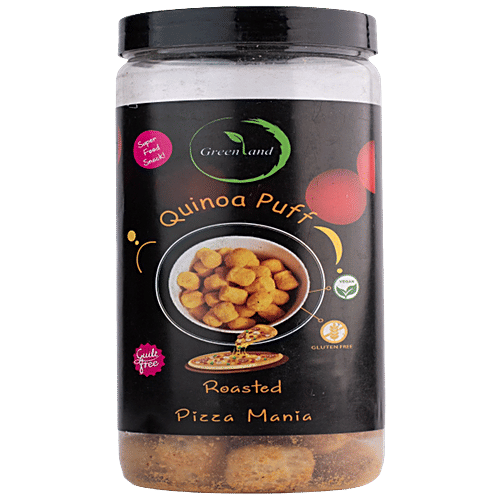 Greenland Roasted Quinoa Puff - Pizza Mania Flavour, Gluten Free, 100 g PET Jar 