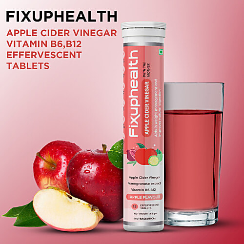Buy Fixuphealth Effervescent Tablets Apple Cider Vinegar, With Mother