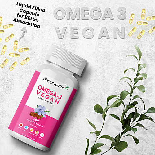 Fixuphealth Omega 3 Vegan Capsules - Boosts Overall Health, 60 pcs  