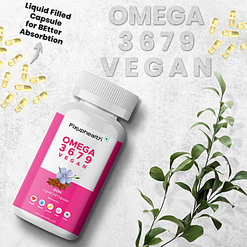 Fixuphealth Omega 3 6 7 9 Capsules - Boosts Overall Health, 60 pcs  