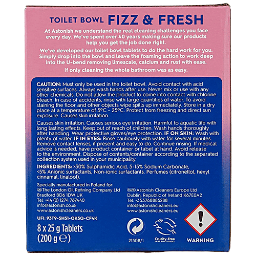 Buy Astonish Toilet Bowl Tablet Fizz & Fresh, Deep Cleaning Foam