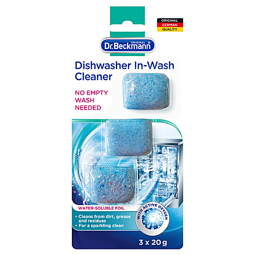 Dr. Beckmann Dishwasher In-Wash Cleaner - Removes Dirt & Grease, For A Sparkling Clean, 20 g (3 pcs) 
