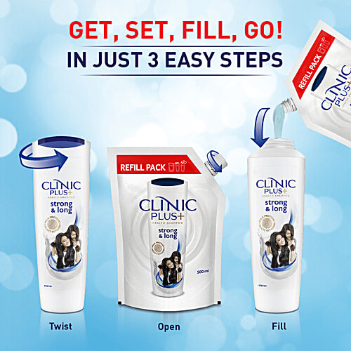 Clinic Plus Strong & Long Shampoo Refill, 500 ml  