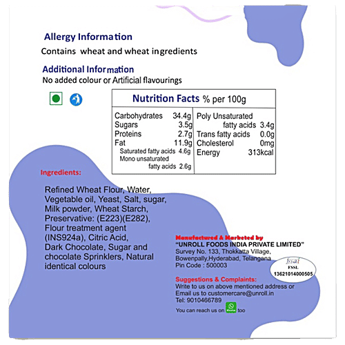 UNROLL Dark Chocolate Donuts - Heat & Eat, 200 g (4 pcs) 
