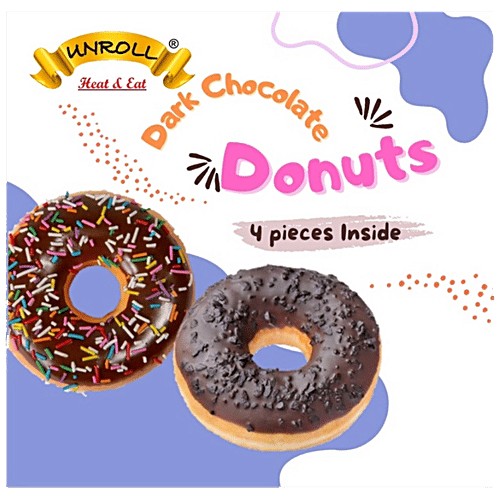 Buy UNROLL Dark Chocolate Donuts Heat & Eat Online at Best Price of