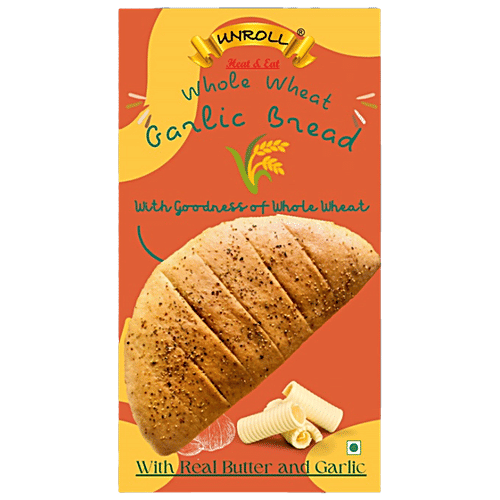 Buy UNROLL Whole Wheat Garlic Bread Heat & Eat Online at Best Price