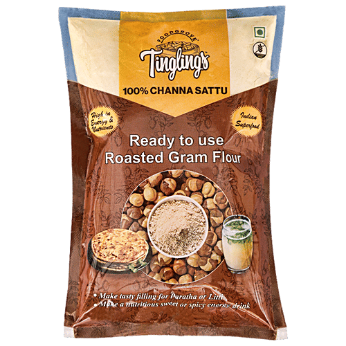 TINGLINGS Roasted Gram Flour/Channa Sattu - Ready To Use, 500 g  