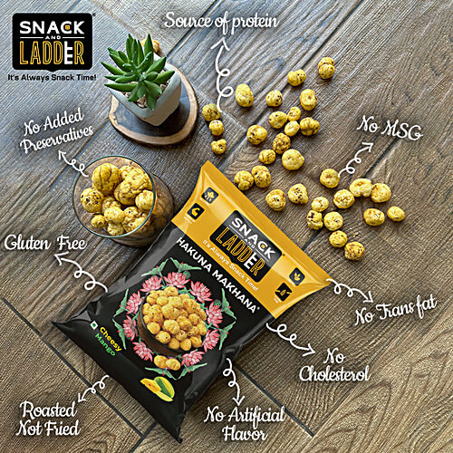 SNACK AND LADDER Hakuna Makhana - Cheesy Mango, Roasted, Gluten Free, 25 g