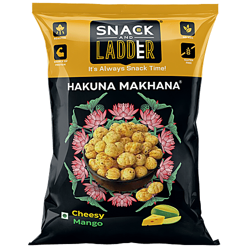 SNACK AND LADDER Hakuna Makhana - Cheesy Mango, Roasted, Gluten Free, 25 g