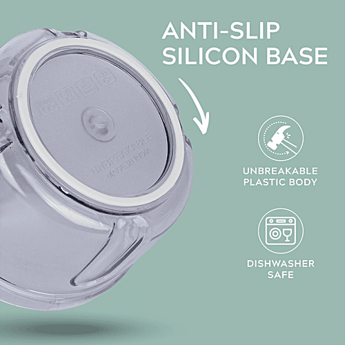 Home Puff Fruit & Vegetable Chopper - 3 Sharp Stainless-Steel Blades, Food-Grade, Anti-Slip Base, Easy To Use, 375 ml  