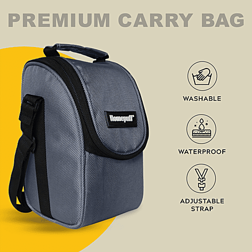 Home Puff Stainless Steel Insulated Lunch Boxes - Airtight & Leak Proof Tiffin Box, Free Lunch Bag, Grey, 1.5 L (600 ml + 450 ml + 150 ml + 300 ml)