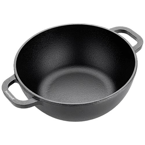 Buy Home Puff PreSeasoned NonStick Cast Iron Kadai For Cooking & Deep