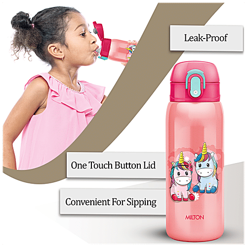 Milton Jolly 475 Stainless Steel Insulated Water Bottle - Pink, 390 ml  