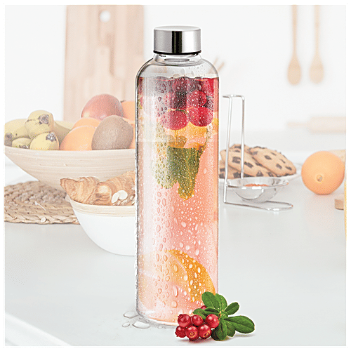 Treo Clarion Borosilicate Glass Water Bottle - Leak Proof, BPA Free Lid, Transparent, 760 ml (1 pc) 