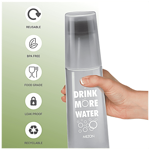 Milton Kip Sip Pet Water Bottle - BPA Free, Leak Proof, Grey, 1 L (1 pc) 