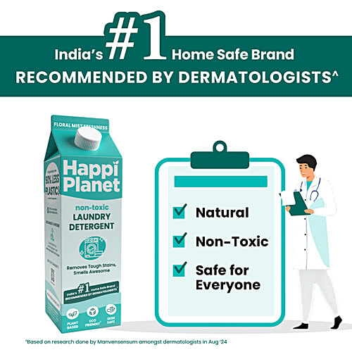 Happi Planet Eco-Friendly Laundry Detergent, 1 L  Eco-Friendly
 Plant-Based
 Non-Toxic