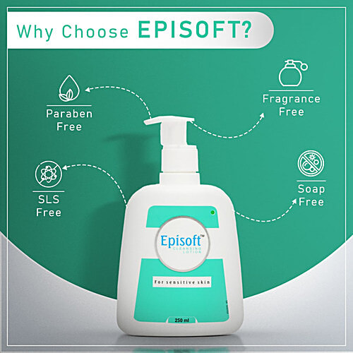 Episoft Cleansing Lotion - For Sensitive & Dry Skin, Improves Texture, 250 ml