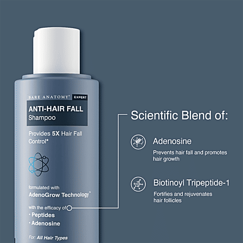 Bare Anatomy Expert Anti Hair Fall Shampoo - 5x Fall Control, Sulphate & Paraben Free, 250 ml  