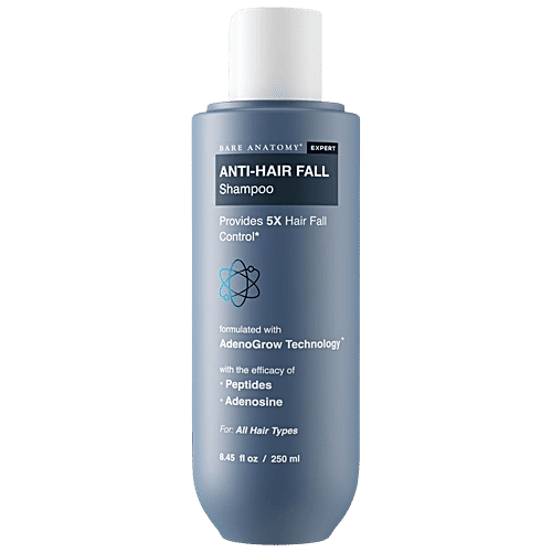Bare Anatomy Expert Anti Hair Fall Shampoo - 5x Fall Control, Sulphate & Paraben Free, 250 ml  
