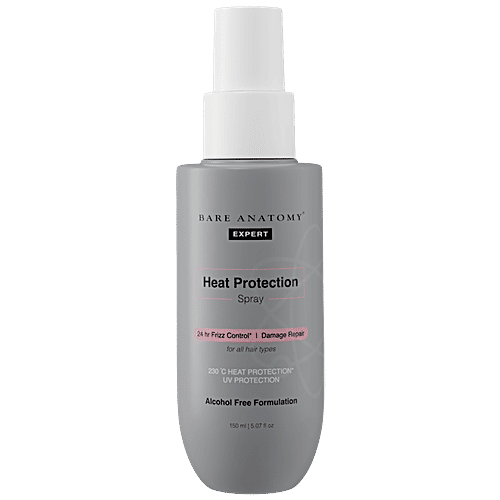 Bare Anatomy Expert Heat Protection Spray - For 24 Hour Frizz Control & Damage Repair, 150 ml  