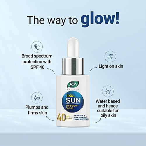 Buy Joy Revive Hello Sun Sunscreen Serum SPF 40, PA+++, With Vitamin C & Niacinamide Online at