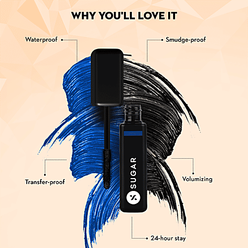 Sugar Cosmetics Bold Unfold Waterproof Mascara - Long-lasting, Waterproof & Smudge Proof, 10 ml 01 Black Diamond 