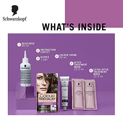 Schwarzkopf Colour Specialist Permanent Hair Colour - Care & Moisture, Perfect Grey Coverage, 165 ml 6-16 Cool Dark Blonde