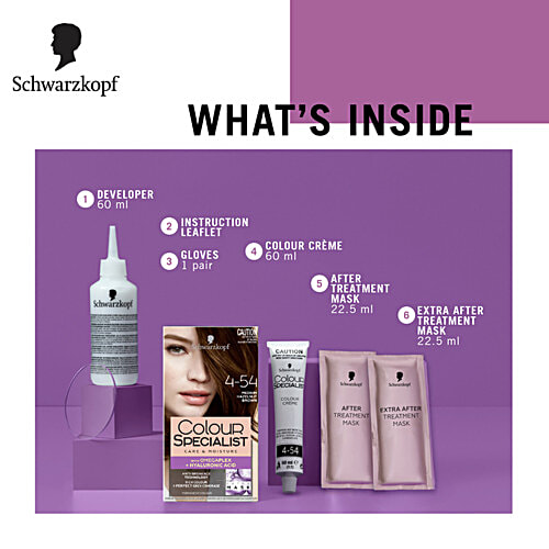 Schwarzkopf Colour Specialist Permanent Hair Colour - Care & Moisture, Perfect Grey Coverage, 165 ml 4-54Medium Hazelnut Brown 
