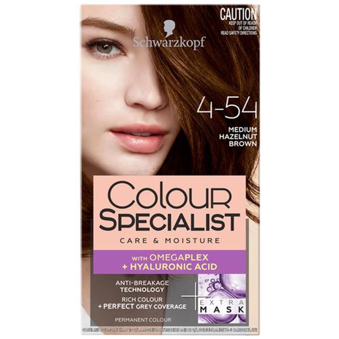 Schwarzkopf Colour Specialist Permanent Hair Colour - Care & Moisture, Perfect Grey Coverage, 165 ml 4-54Medium Hazelnut Brown