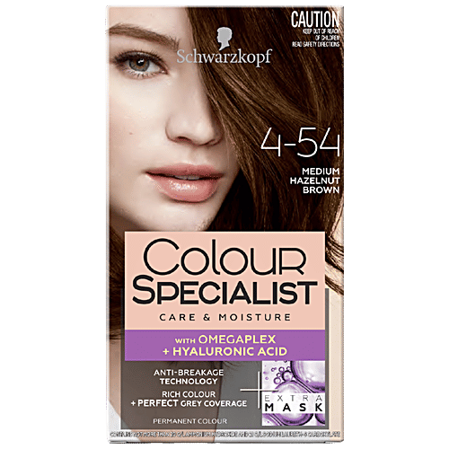 Schwarzkopf Colour Specialist Permanent Hair Colour - Care & Moisture, Perfect Grey Coverage, 165 ml 4-54Medium Hazelnut Brown 