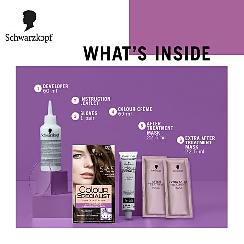 Schwarzkopf Colour Specialist Permanent Hair Colour - Care & Moisture, Perfect Grey Coverage, 165 ml 5-65 Chocolate Brown 