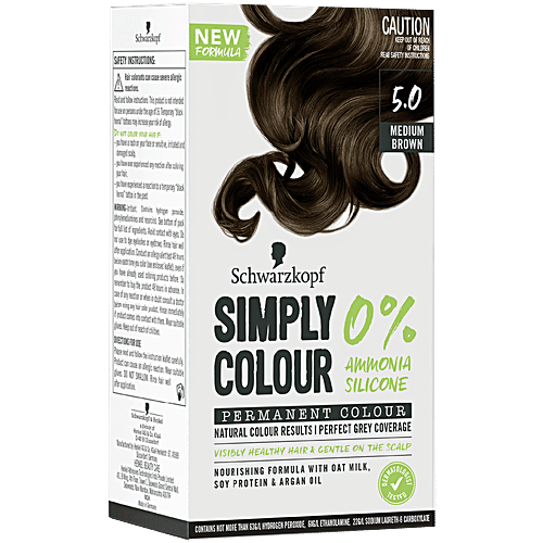 Schwarzkopf Simply Colour Permanent Hair Colour, 142.5 ml 5.00 Medium Brown 