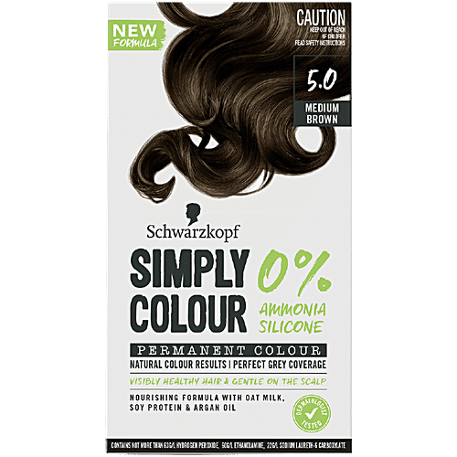 Schwarzkopf Simply Colour Permanent Hair Colour, 142.5 ml 5.00 Medium Brown 