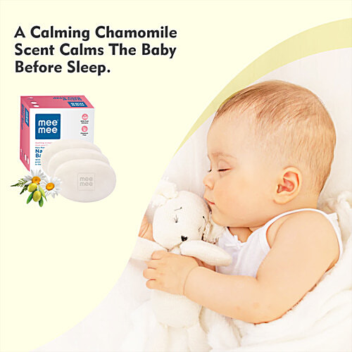 Mee Mee Natural Nourishing Baby Soap - With 100% Chamomile & Olive, Dermatologically Tested, 75 g Pack of 3 Soaps