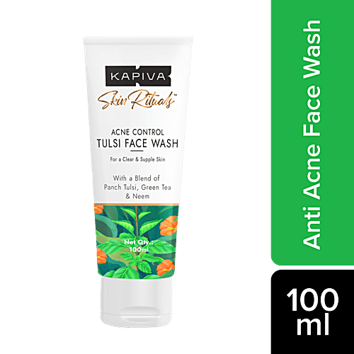 Kapiva Acne Control Tulsi Face Wash - For A Clear & Supple Skin, Paraben Free, 100 ml  