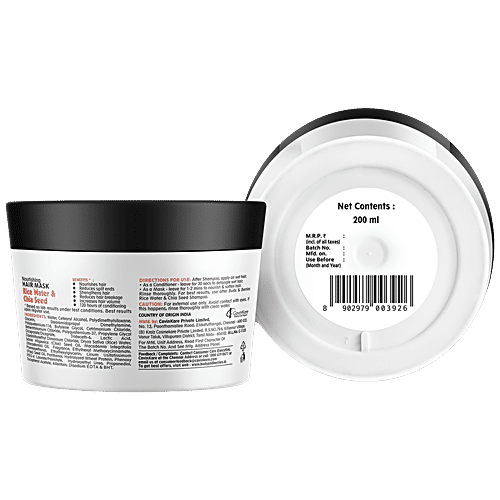 Buds & Berries Nourishment Hair Mask - Rice Water & Chia Seed, For Hair Growth, No Parabens, 200 ml  