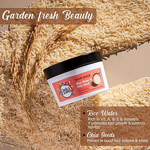 Buds & Berries Nourishment Hair Mask - Rice Water & Chia Seed, For Hair Growth, No Parabens, 200 ml  