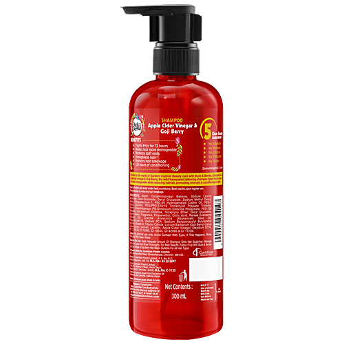 Buds & Berries Anti-Frizz Shampoo - Apple Cider Vinegar & Goji Berry, For Soft & Smooth Hair, 300 ml  