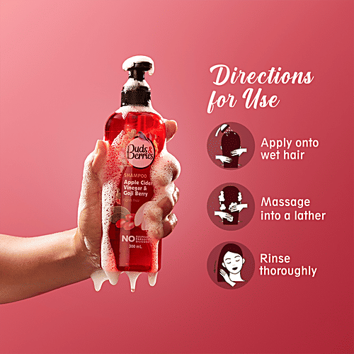 Buds & Berries Anti-Frizz Shampoo - Apple Cider Vinegar & Goji Berry, For Soft & Smooth Hair, 300 ml  
