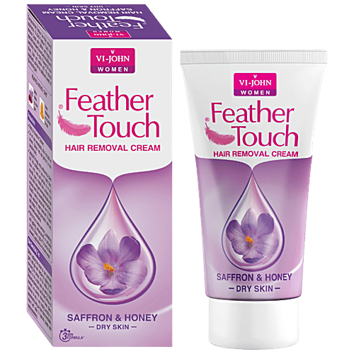 Buy VIJOHN Feather Touch Hair Removal Cream Honey & Saffron, For Dry Skin Online at Best