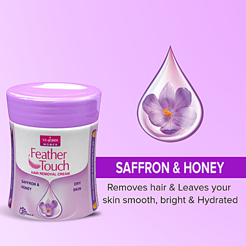 Buy VIJOHN Feather Touch Hair Removal Cream Honey & Saffron, For Dry Skin Online at Best
