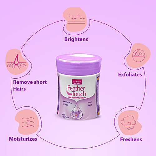 Buy VIJOHN Feather Touch Hair Removal Cream Honey & Saffron, For Dry Skin Online at Best