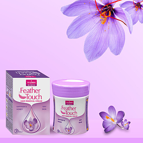 Buy VIJOHN Feather Touch Hair Removal Cream Honey & Saffron, For Dry