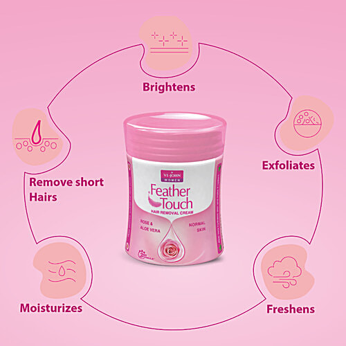Buy VIJOHN Feather Touch Hair Removal Cream Rose & Aloe Vera, For